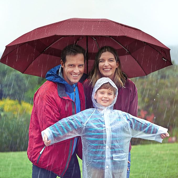 G4Free 42/46/54/62 Inch Large Golf Umbrella Compact Reverse Travel Umbrella 10 Ribs Windproof for Rain Double Canopy Automatic Open Close