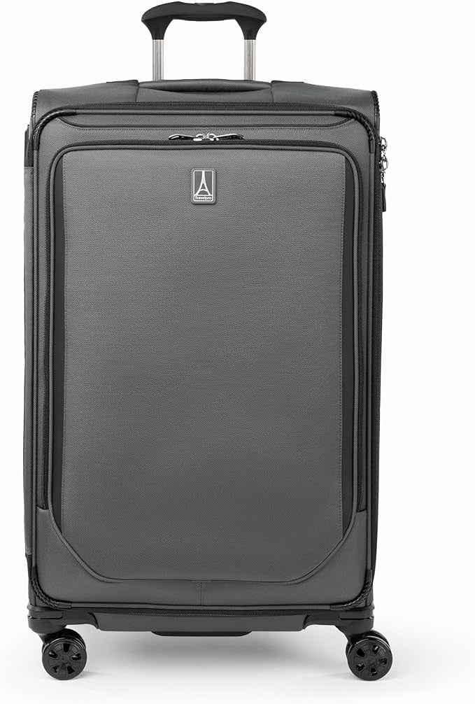 Travelpro Crew Classic Lightweight Softside Expandable Checked Luggage, 8 Wheel Spinner Suitcase, TSA Lock, Men and Women, Checked Large 29-Inch, Titanium Grey
