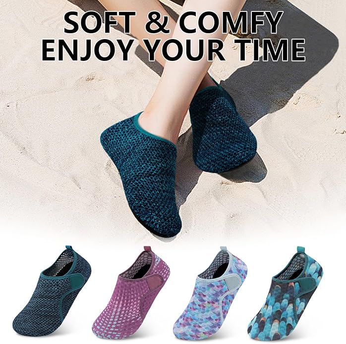 Scurtain Barefoot Water Shoes for Women Men Beach Swim Aqua Socks Summer Quick-Dry Sandals Slippers