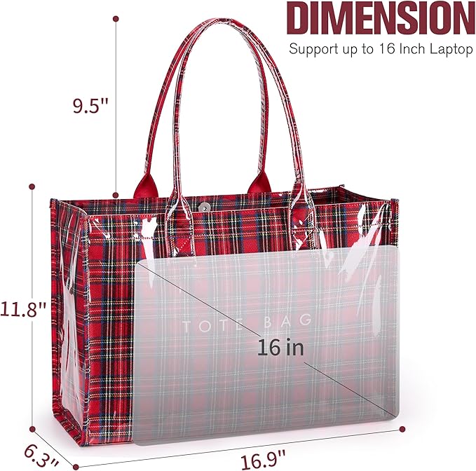 KALIDI PVC Tote Bag Women’s Kraft Paper Work Handbags Purses with Top Handle