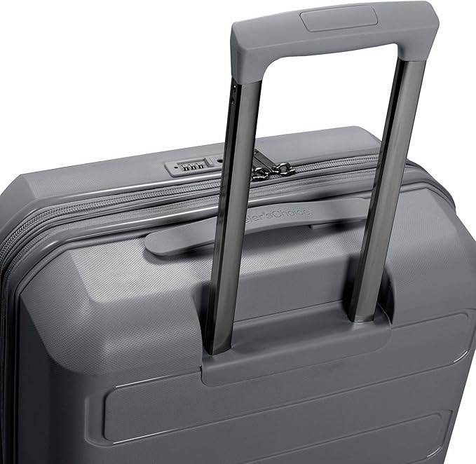 Traveler's Choice Pagosa Hardshell Expandable Luggage with Spinner Wheels, Gray, 22-Inch Carry-on