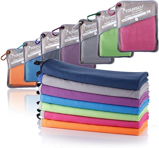 SYOURSELF Microfiber Camping Towel, Quick Dry Towel, Soft Absorbent Compact Travel Gym Workout Sweat Towel for Beach Yoga Swim Travel Camping Hiking Backpack Essentials (M:40"x20")