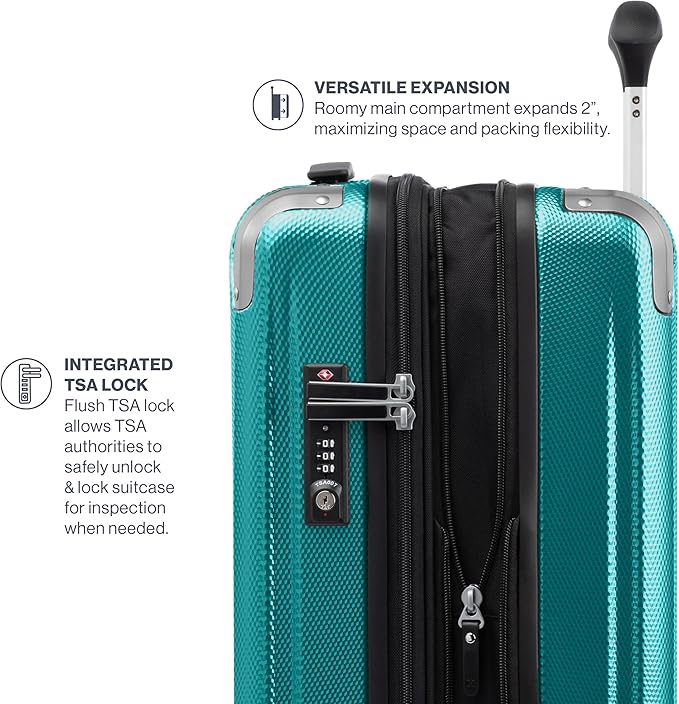 Travelpro Pathways 3 Hardside Expandable Luggage, 8 Spinner Wheels, Lightweight Hard Shell Suitcase, Checked Large 28 Inch, Kayak Teal