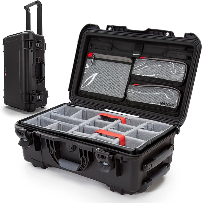 Nanuk 935 Pro Photo Kit – Waterproof Travel Camera Hard Case with Padded Dividers and Wheels, 22” x 14” x 9” - Dustproof and Impact Resistant, Airline Carry-On Approved – Black