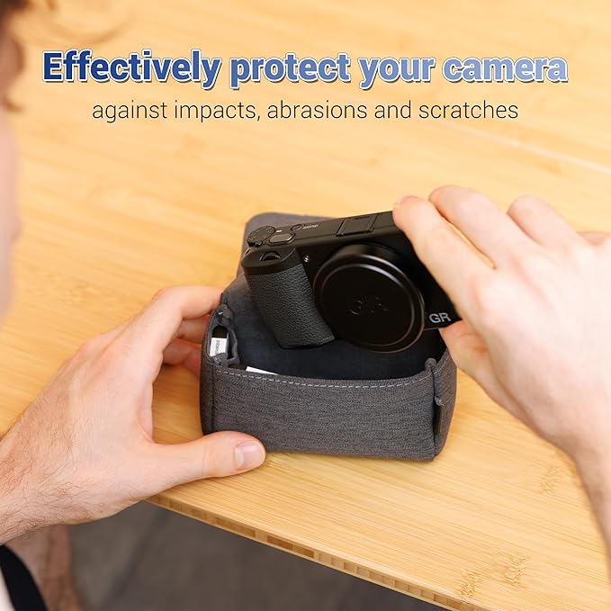 KIWIFOTOS Digital Camera Case Travel Pouch for Ricoh GR III GR IV Lumix ZS99 Canon ZS720 G7XIII GR IIIx SONY ZV-1 ZV-1 II RX100 VI RX100 Compact Camera Bag