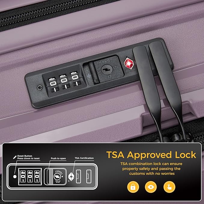 20“ Expandable Carry on Luggage Front Opening, 22x14x9 Airline Approved Hardshell Spinner Carry-on Suitcase with Wheels, TSA Lock, Lightweight Durable Travel Luggage (Purple, 20 inch)