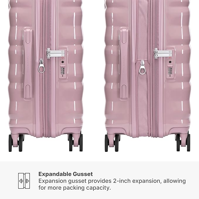 Traveler's Choice Edinburgh II Hardside Spinner Luggage, TSA Lock, Pink, 29" Large