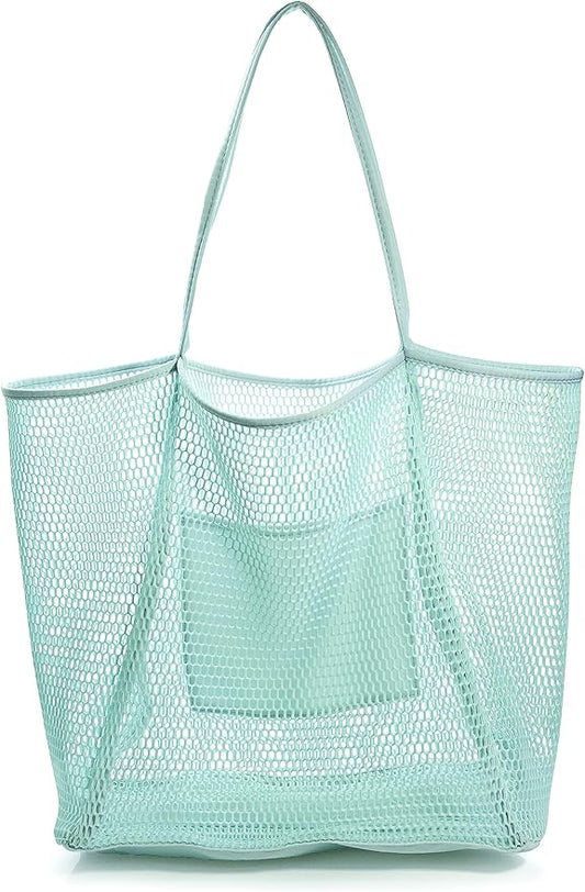 HOXIS Mesh Beach Tote Womens Shoulder Handbag