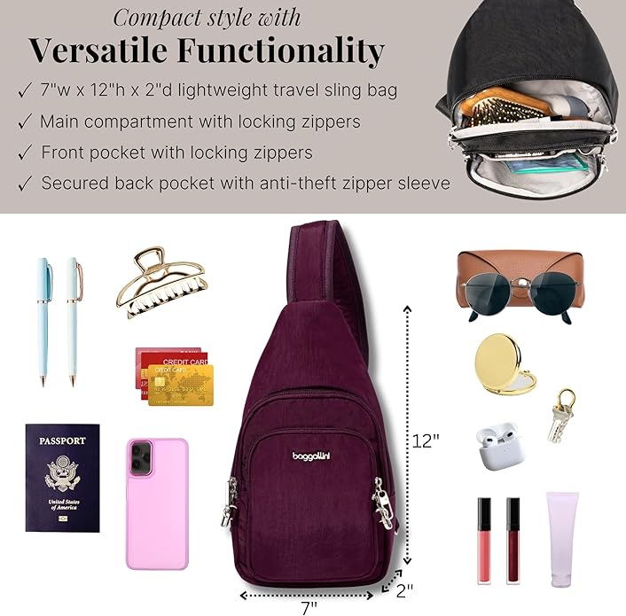 Baggallini womens Securtex Anti-theft Daytripper Sling