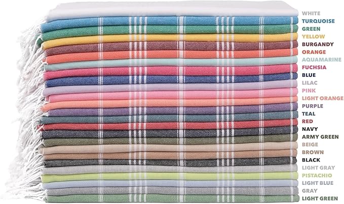 HAVLULAND Turkish Beach Towels – Oversized, Quick-Dry & Sand-Free | Lightweight, Absorbent Bath Towels for Beach, Pool, Travel, Vacation, Adults Gifts Cruise Essentials| 40” x 72” Bulk Set