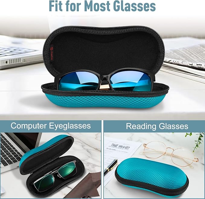 FINTIE Sunglasses Case, Hard EVA Shell Shockproof Sport Glasses Case with Metal Carabiner Travel Zipper Eyeglasses Holder