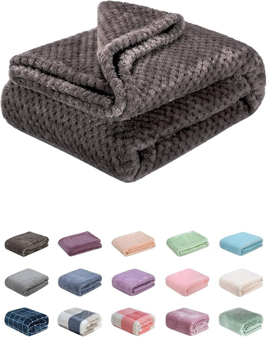 Fuzzy Throw Blanket, Plush Fleece Blankets for Adults, Toddler, Boys and Girls, Warm Soft Blankets and Throws for Bed, Couch, Sofa, Travel and Outdoor, Camping (40”×60”, Eagle Grey)