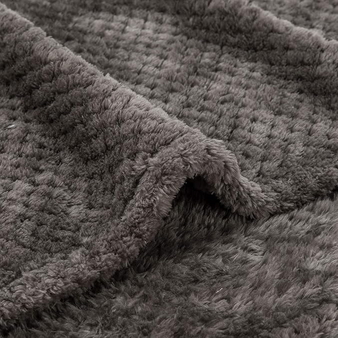 Fuzzy Throw Blanket, Plush Fleece Blankets for Adults, Toddler, Boys and Girls, Warm Soft Blankets and Throws for Bed, Couch, Sofa, Travel and Outdoor, Camping (Throw(50"x70"), L-Eagle Grey)