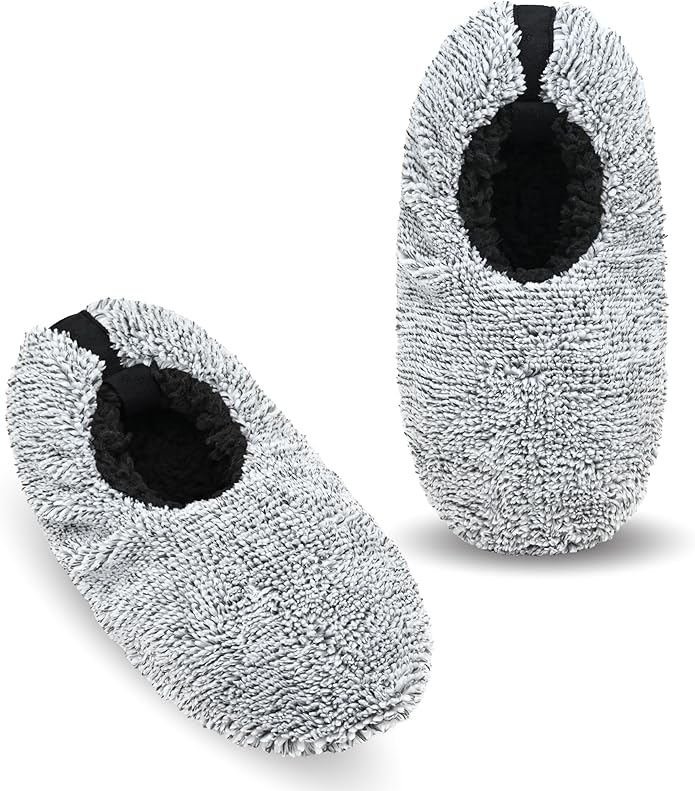 Keyela Mens Slipper Socks With Non Skid Bottoms, Warm Slipper Socks With Grippers For Men, Fuzzy House Slippers