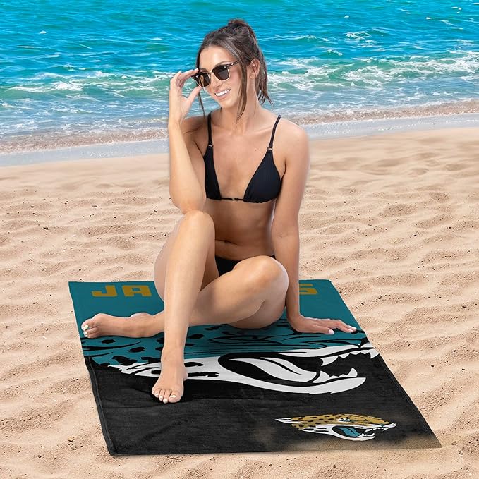 Northwest NFL Oversized Microfiber Beach Towel, 60 x 70 Inches – Quick Dry, Sand Resistant, Lightweight, Highly Absorbent, Shibori Design