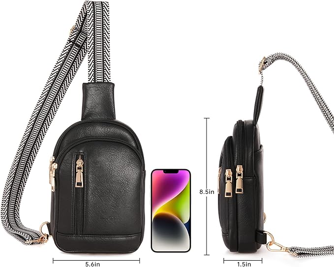 MHCNLL Small Sling Bag RFID Crossbody Purse for Women - Anti Theft Fanny Pack Chest Bag for Travel