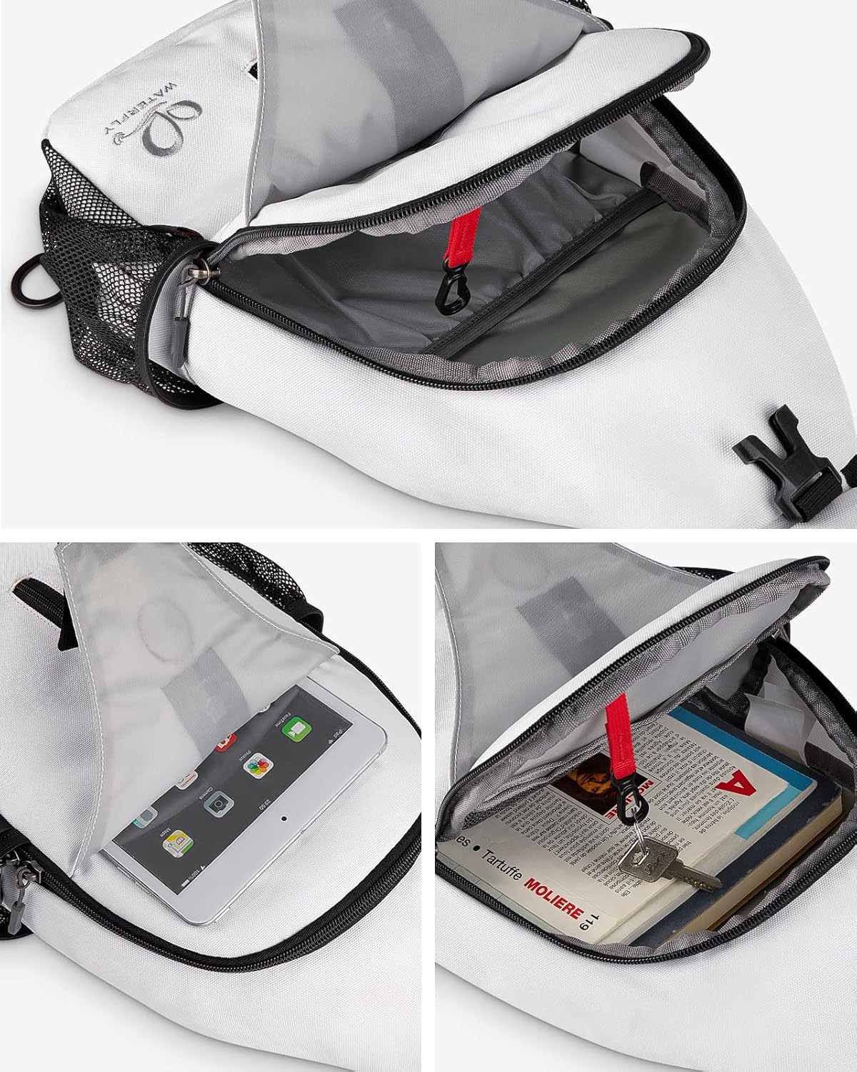 WATERFLY Crossbody Sling Backpack Sling Bag Travel Hiking Chest Bag Daypack