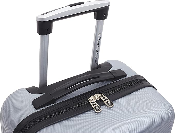 Travelers Club Cosmo Luggage, Silver-2 Piece Set (28"/20")