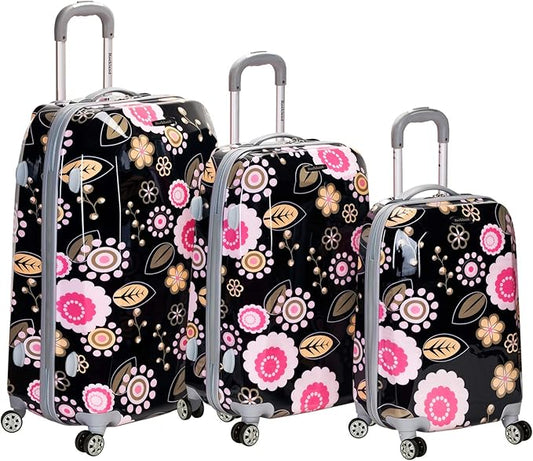Rockland Vision Hardside Spinner Wheel Luggage, Pucci, 3-Piece Set (20/24/28)