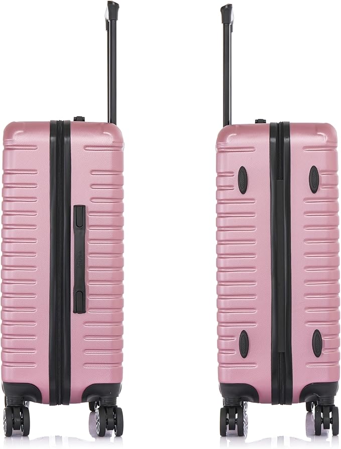 InUSA DEEP Luggage with GEL Handle | Spacious Traveling Suitcases, Travel Suitcase with Dual Spinner Wheels and Studs | 24 Inch Medium Hardside Luggage | Rose Gold