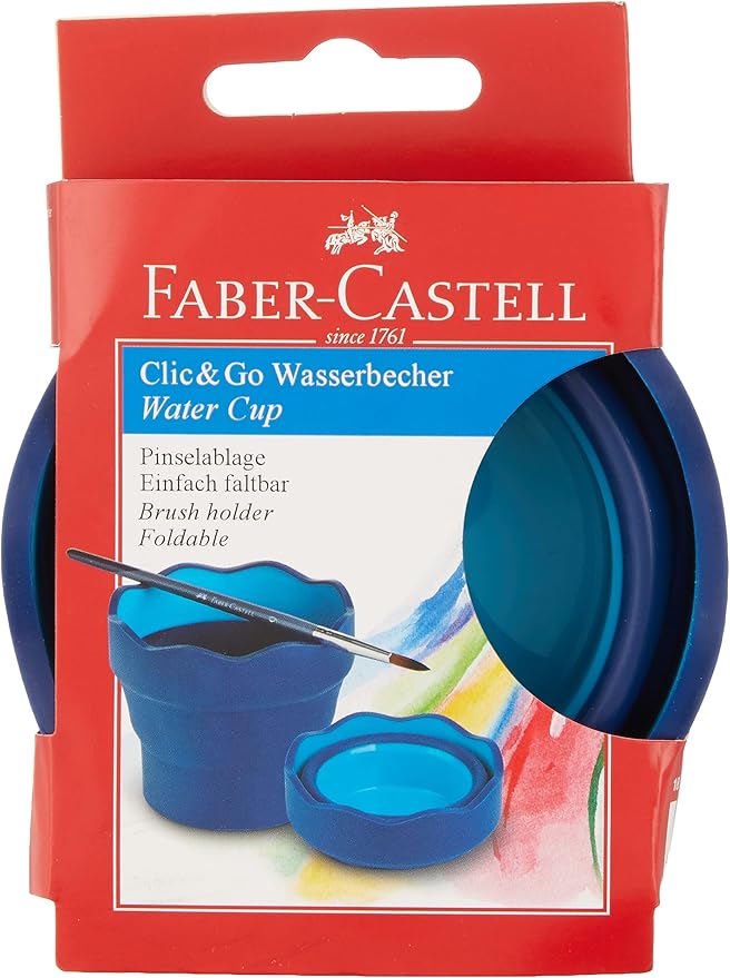 Faber Castell Plastic Click and Go Water Cup, Blue