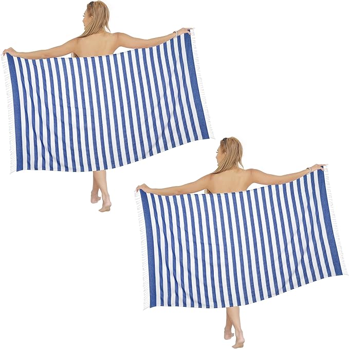 Beach Towel 2 Pack,Sand Free Beach Towels Oversized 39 x 72,Turkish Beach Towel Quick Dry Towel,Lightweight Pool Towels for Adults Travel Towel,Cool Beach Accessories Super Absorbent Towels