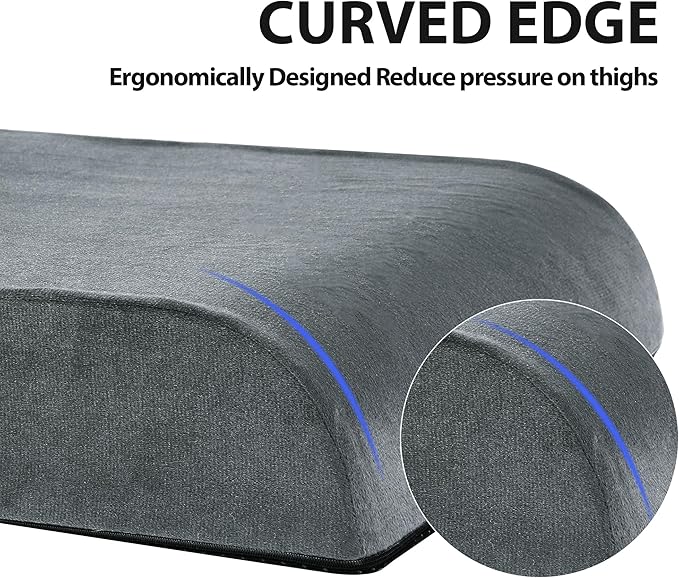 HOMBYS Recliner Seat Cushion with Lumbar Supportive Pillow Extra Large Non-Slip Seat Cushion with Back Support Cushions,Cruve Edge Design for Relief Thighs Pressure, Dark Grey