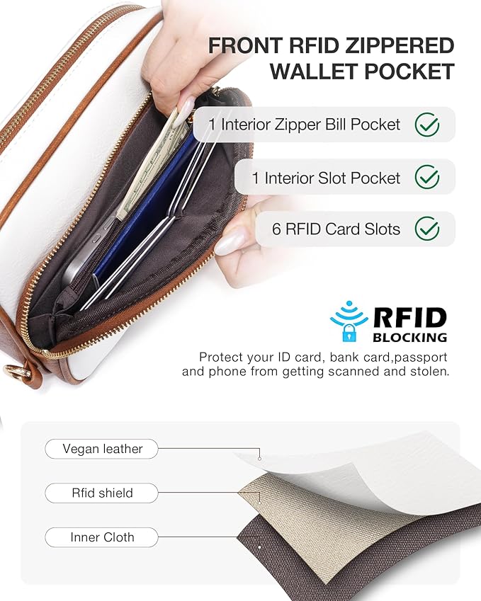 CHOLISS Small Purses for Women, Travel Purses Anti Theft Crossbody Bags for Women, Vegan Leather Adjustable Wide Guitar Strap | Travel Purses, Anti Theft, Adjustable, Wide Guitar Strap