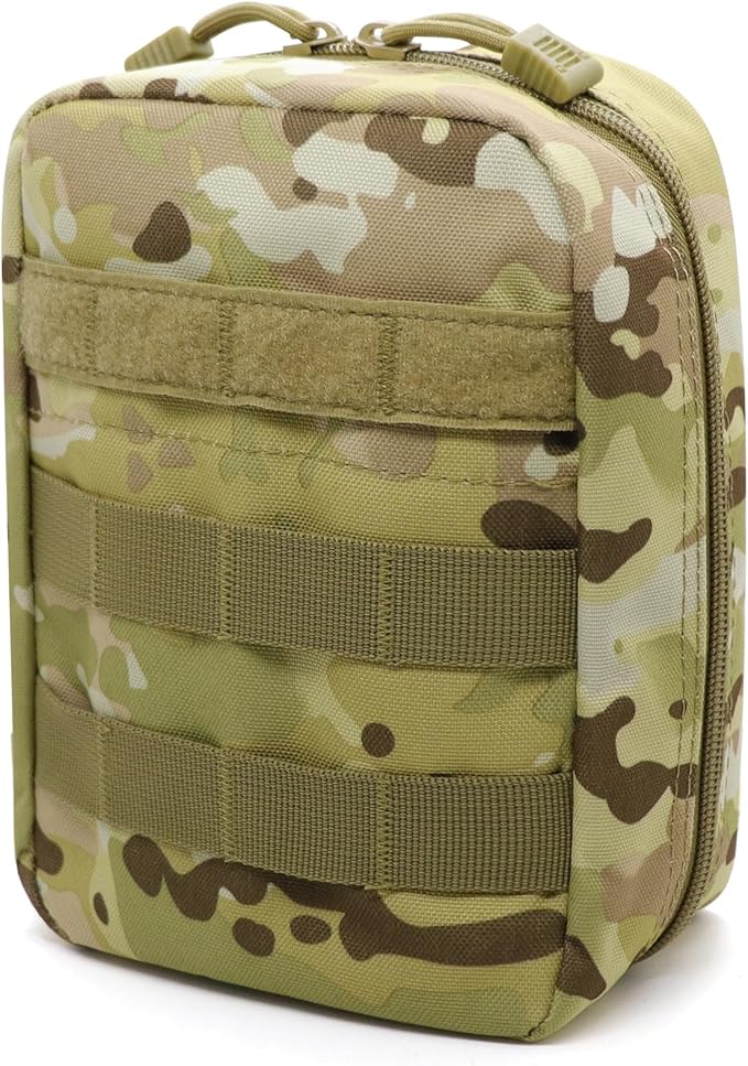 Qavctw Tactical Pouch Utility Organizer Molle Pouches EMT Ifak Medical First Aid Kit Utility Pouch with Two Zippers for Outdoor Tactical Survival Bag