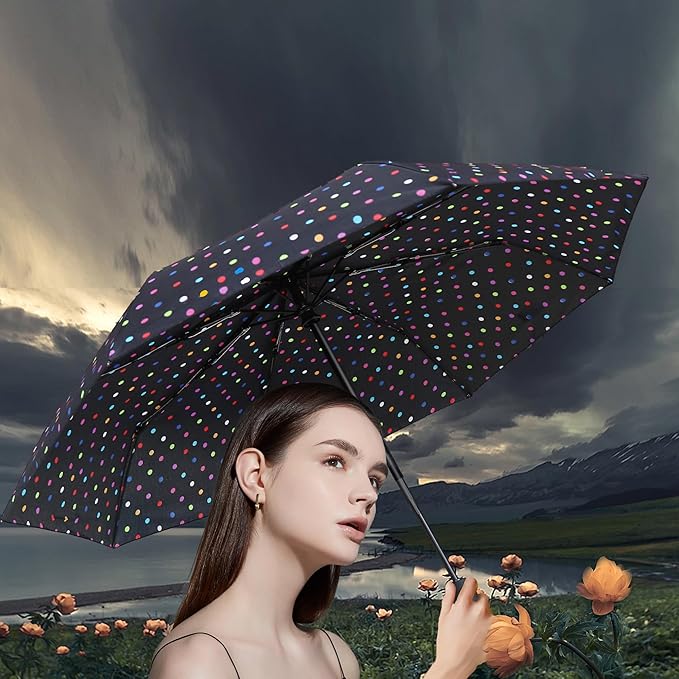 MRTLLOA 42/49 Inch Compact Travel Essentials Umbrella for Rain, Lightweight, Portable, Automatic, Strong, Waterproof Folding Umbrellas for Women, Men and Teenagers
