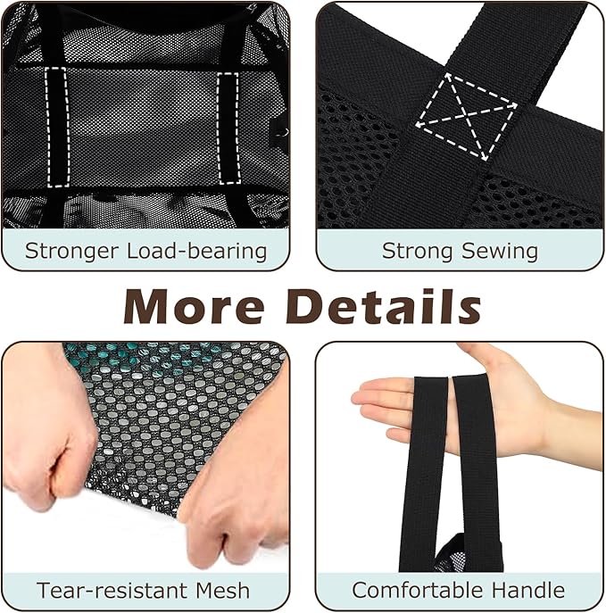 Mesh Beach Bag with Zipper, Large Beach Tote for Women, Toys Pool Swim Bag Travel Vacation Cruise Essentials
