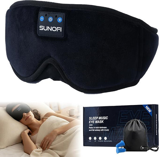 Sleep Headphones Bluetooth 5.4, 3D Sleep Mask with Ultra-Thin HD Stereo Speakers, Wireless Music Eye Mask Headphones for Side Sleepers, Travel, Relaxation