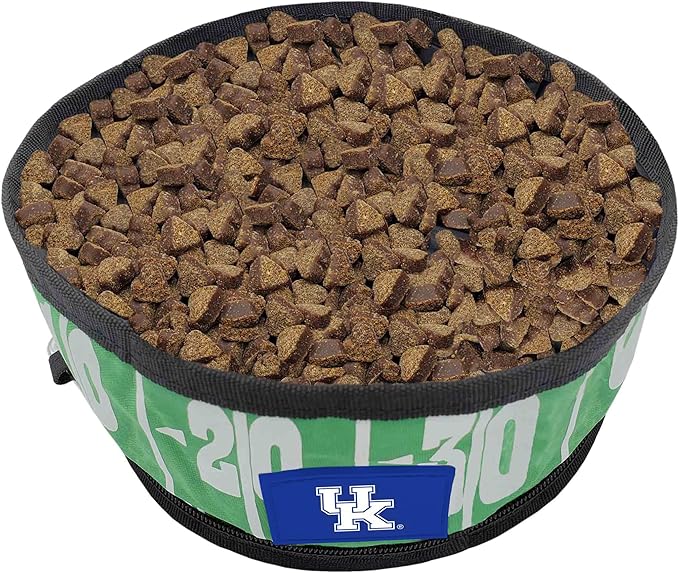 Pets First NCAA Kentucky Wildcats Collapsible Dog Travel Bowl Set, 2 Pack Food & Water Bowls for Dogs, Best Portable & Lightweight Leak-Proof Dog Bowls for Travel