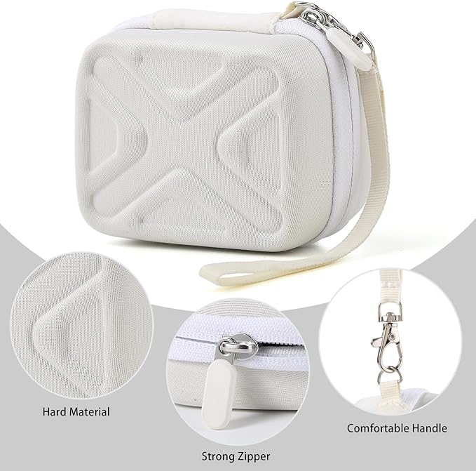 Digital Camera Case for AbergBest 21 Mega Pixels 2.7" LCD Rechargeable HD/Kodak Pixpro/Canon PowerShot ELPH 180/190/Sony DSCW800/DSCW830 Cameras, Travel Carrying Protective Case for Camera - White