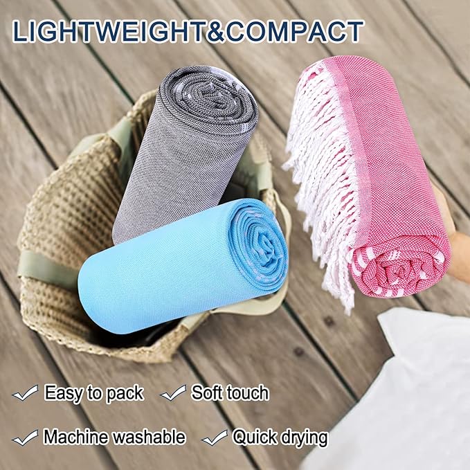 Beach Towel 2 Pack,Sand Free Beach Towels Oversized 39 x 72,Turkish Beach Towel Quick Dry Towel,Lightweight Pool Towels for Adults Travel Towel,Cool Beach Accessories Super Absorbent Towels