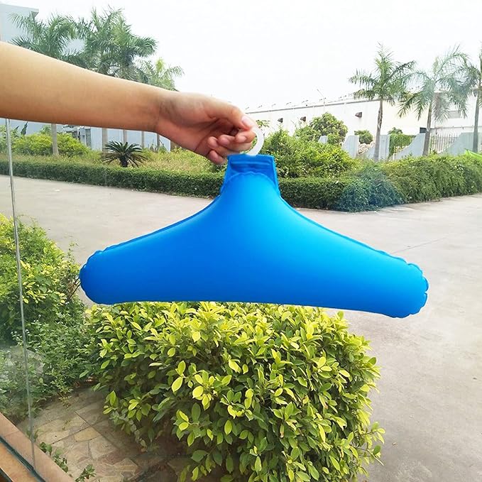 5Pcs Inflatable Clothing Hanger for Travel, Outdoor Clothes Hanger Rack Non-Slip Portable Coat Holder, Blue