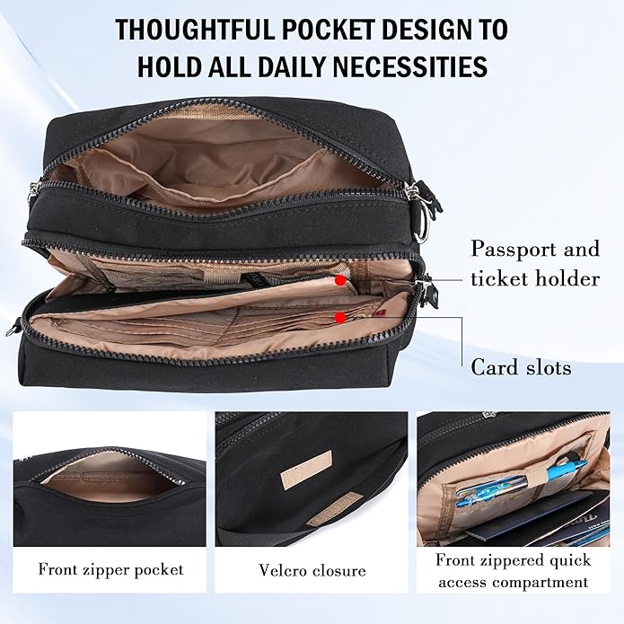 NEICOA Anti Theft Crossbody Bags for Women Nylon Small Travel Purse RFID Sling Shoulder Bag for Vacation Essentials