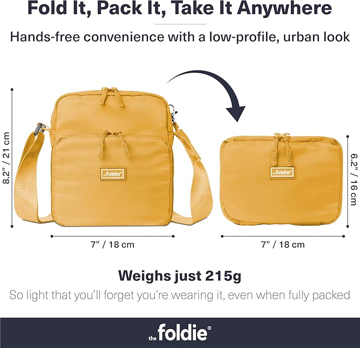 The Foldie Foldable Sling Bags for Women - Anti-theft Crossbody Bags with RFID Protection - Water Repellent Crossover Bag