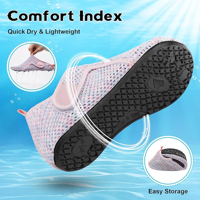 Scurtain Barefoot Water Shoes for Women Men Beach Swim Aqua Socks Summer Quick-Dry Sandals Slippers