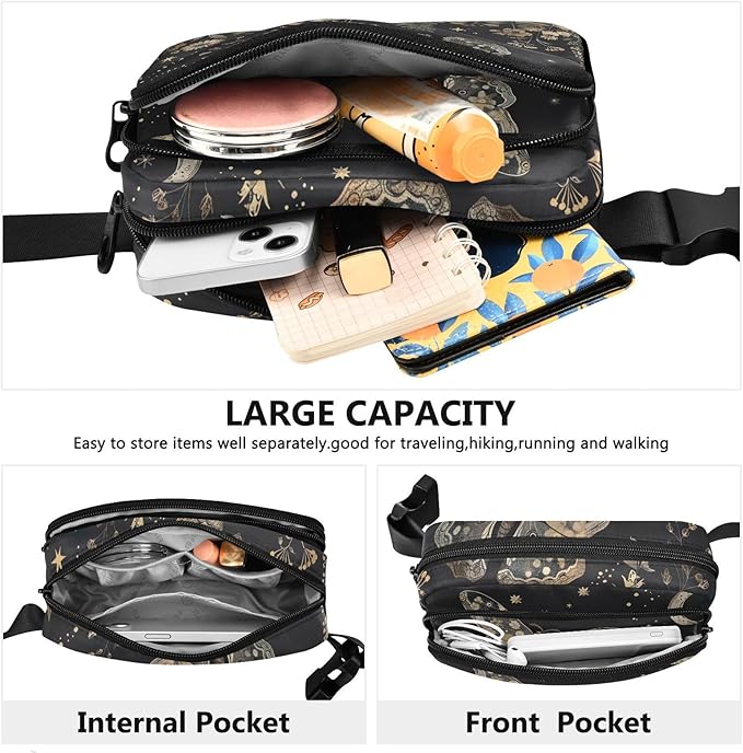 Butterfly Plant Fanny Pack for Women Men Water Resistant Fashion Waist Packs with Adjustable Strap Belt Bag for Travel Workout Jogging Hiking 21220253