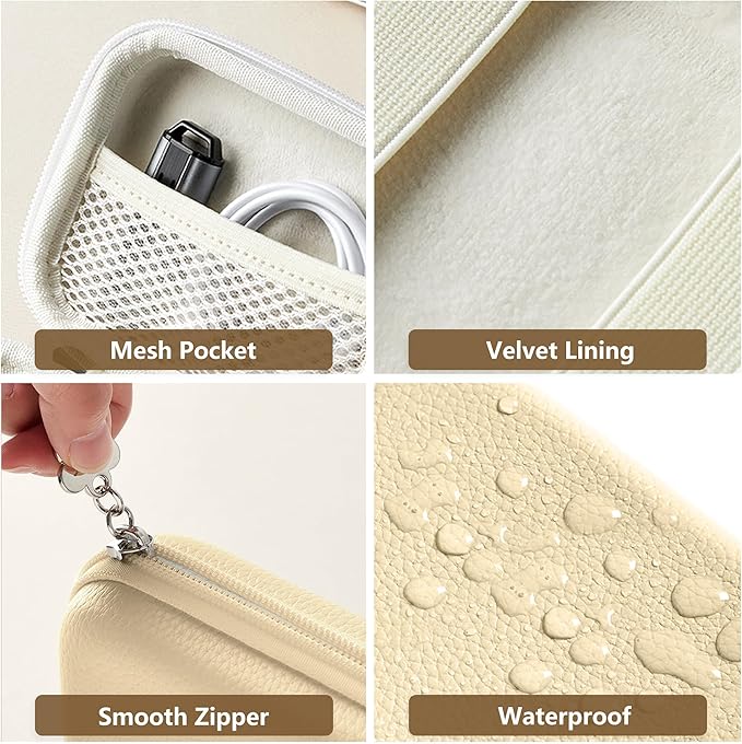 Digital Camera Case for CAMKORY, KODAK PIXPRO FZ45/FZ55, Canon IXUS 285 HS, Lecran, Small Travel Compact Camera Holder with Mesh Pocket for Accessories SD Card (Light Khaki)