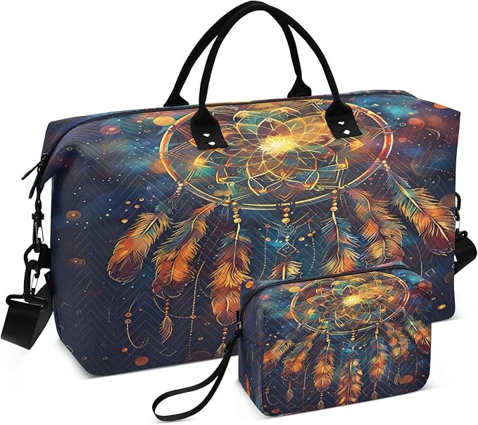 Mystical Dreamcatcher Travel Duffle Bag Gym Yoga Carry on Bags for Men Women Weekender Bag