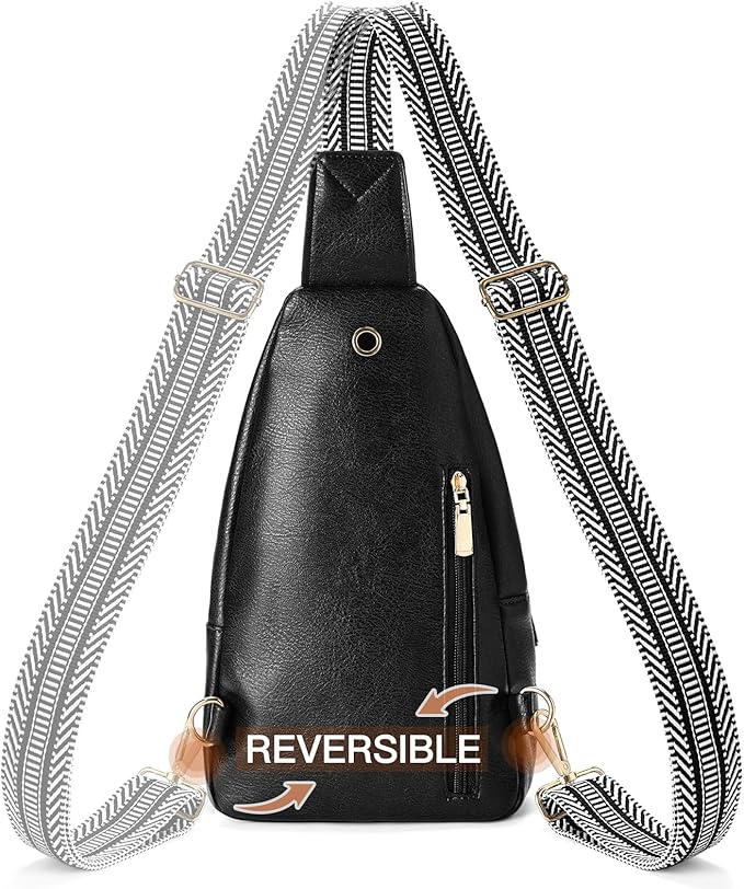 GAEKEAO Sling Bag for Women Crossbody Bags Fanny Pack Vegan Leather Chest Bag Travel Shoulder Belt Purse Backpack Gifts