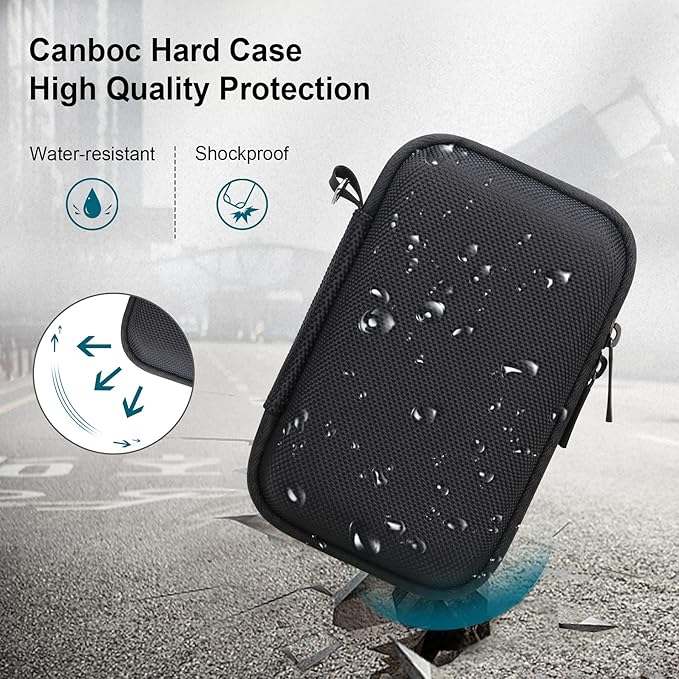 Canboc Camera Case for Canon PowerShot G7 X Mark III/ G7X Mark II Digital 4K Vlogging Camera, Point and Shoot 4K Video Camera Bag, Zipper Mesh Pocket fits USB Cable, Batteries, Black