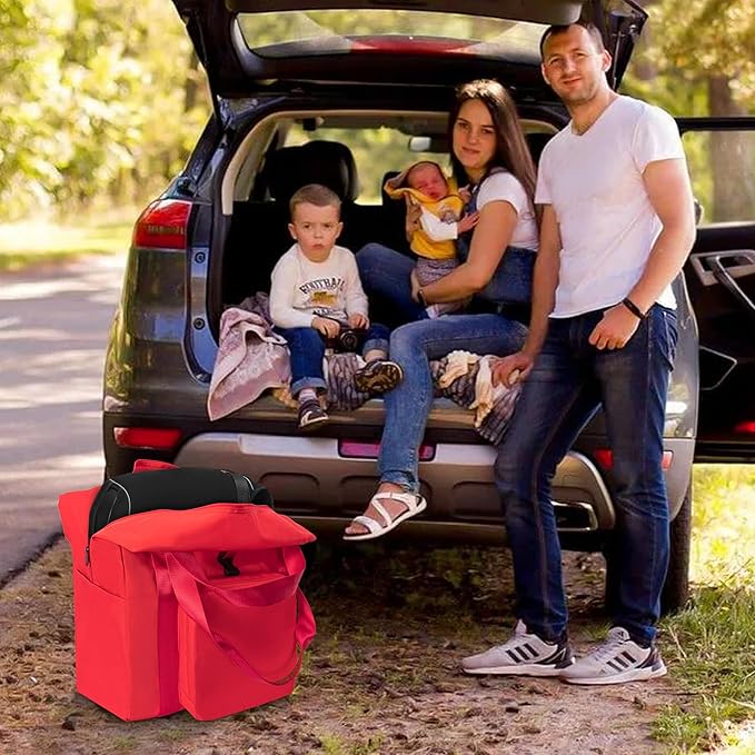 TORIBIO Durable Backless Booster Car Seat Travel Bag, Compatible with Cosco Topside Backless Booster Car Seat & Gb Pockit Stroller, Airplane Gate Check Tote, Blue