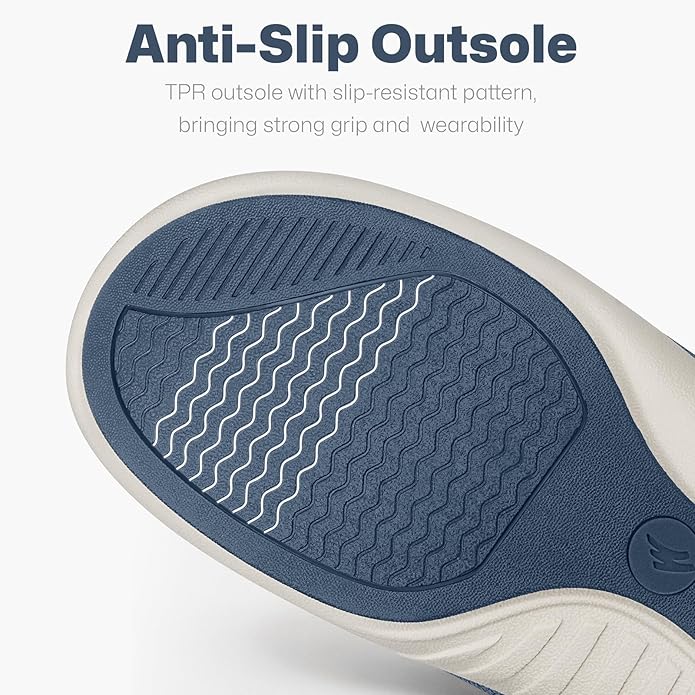 Mens Slip On Shoes, Canvas Mens Loafers with Arch Support, Orthopedic Mens Boat Shoes for Plantar Fasciitis, Indoor & Outdoor Walking Slippers Shoes for Pain Relief