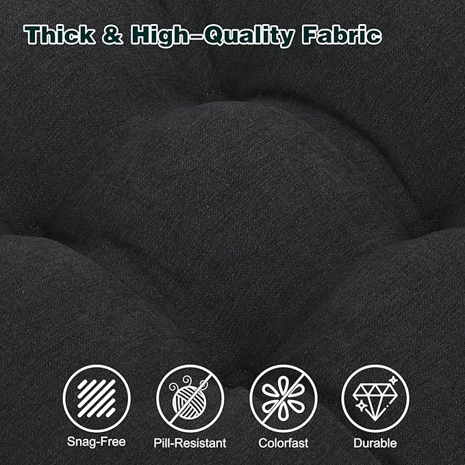 baibu Memory Foam Small Recliner Cushions with Lumbar Support Pillow Set, 18x16x4 Inch Dual-Layer Design Non-Slip Recliner Seat Cushion & Back Support Pillow for Reduce Hip & Lumbar Pain, Black