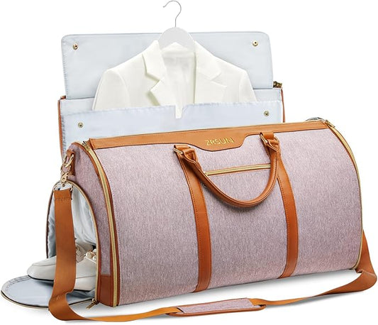 Convertible Garment Bag with Shoulder Strap, Carry on Garment Duffel Bag for Men Women,Waterproof & Wrinkle-Free Suit Carrier for Business Trips & Weekend Getaways, Foldable & Lightweight