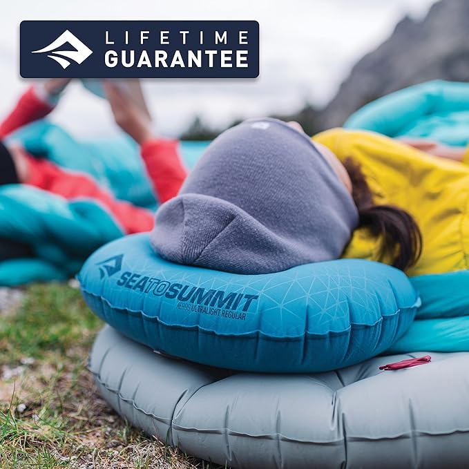 Sea to Summit Aeros Ultralight Inflatable Camping and Travel Pillow, Large, Aqua