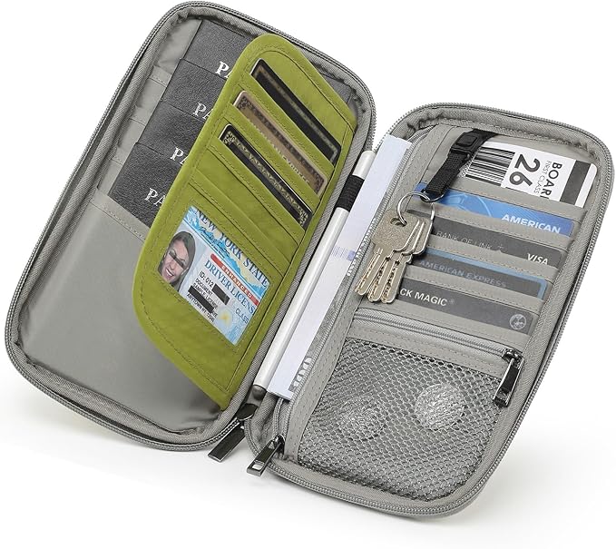 VanFn RFID Travel Passport Wallet, Family Passport Holder, Trip Document Organizer P.Travel Series
